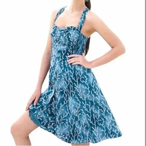 Anthropologie HD in Paris Acropora Coral Dress Size 12 - Picture 2 of 14